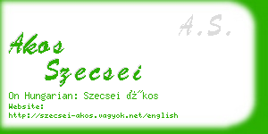 akos szecsei business card